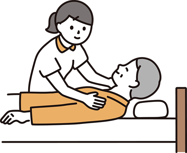 ショートステイ 就寝時の補助イラスト