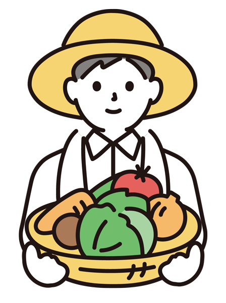 野菜を持つ男性のイラスト