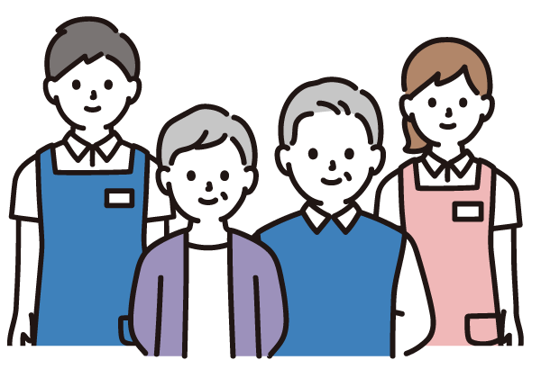 介護スタッフと利用者のイラスト